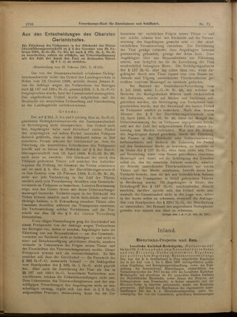 Verordnungs-Blatt für Eisenbahnen und Schiffahrt: Veröffentlichungen in Tarif- und Transport-Angelegenheiten 19010620 Seite: 5