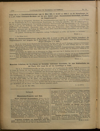 Verordnungs-Blatt für Eisenbahnen und Schiffahrt: Veröffentlichungen in Tarif- und Transport-Angelegenheiten 19010627 Seite: 2