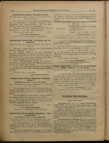 Verordnungs-Blatt für Eisenbahnen und Schiffahrt: Veröffentlichungen in Tarif- und Transport-Angelegenheiten 19010627 Seite: 8