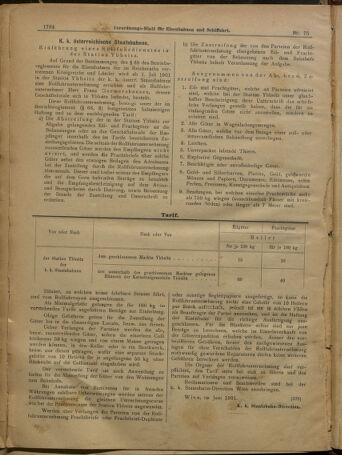 Verordnungs-Blatt für Eisenbahnen und Schiffahrt: Veröffentlichungen in Tarif- und Transport-Angelegenheiten 19010629 Seite: 8