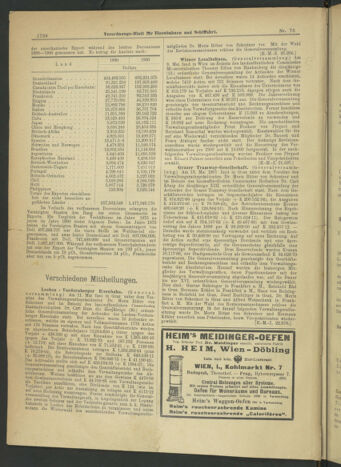 Verordnungs-Blatt für Eisenbahnen und Schiffahrt: Veröffentlichungen in Tarif- und Transport-Angelegenheiten 19010702 Seite: 6