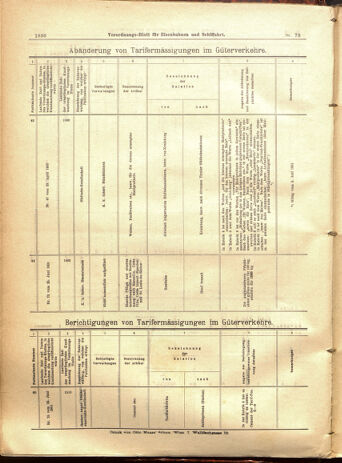 Verordnungs-Blatt für Eisenbahnen und Schiffahrt: Veröffentlichungen in Tarif- und Transport-Angelegenheiten 19010706 Seite: 20