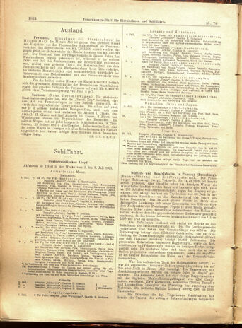 Verordnungs-Blatt für Eisenbahnen und Schiffahrt: Veröffentlichungen in Tarif- und Transport-Angelegenheiten 19010706 Seite: 8