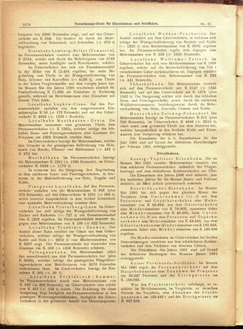 Verordnungs-Blatt für Eisenbahnen und Schiffahrt: Veröffentlichungen in Tarif- und Transport-Angelegenheiten 19010713 Seite: 18