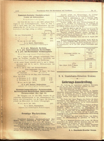 Verordnungs-Blatt für Eisenbahnen und Schiffahrt: Veröffentlichungen in Tarif- und Transport-Angelegenheiten 19010713 Seite: 26