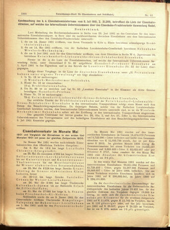 Verordnungs-Blatt für Eisenbahnen und Schiffahrt: Veröffentlichungen in Tarif- und Transport-Angelegenheiten 19010713 Seite: 6