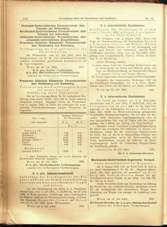 Verordnungs-Blatt für Eisenbahnen und Schiffahrt: Veröffentlichungen in Tarif- und Transport-Angelegenheiten 19010716 Seite: 10