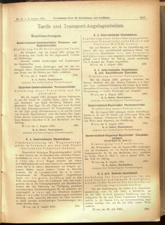 Verordnungs-Blatt für Eisenbahnen und Schiffahrt: Veröffentlichungen in Tarif- und Transport-Angelegenheiten 19010806 Seite: 7