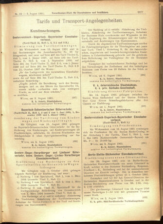 Verordnungs-Blatt für Eisenbahnen und Schiffahrt: Veröffentlichungen in Tarif- und Transport-Angelegenheiten 19010808 Seite: 13