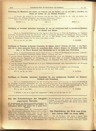 Verordnungs-Blatt für Eisenbahnen und Schiffahrt: Veröffentlichungen in Tarif- und Transport-Angelegenheiten 19010808 Seite: 6