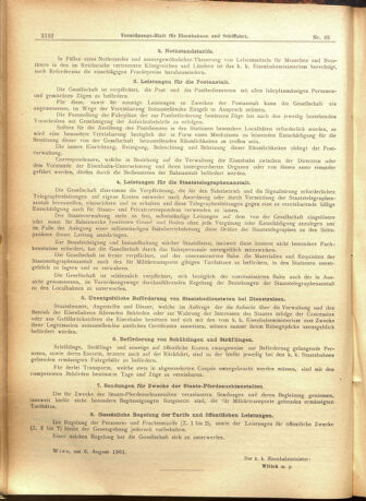 Verordnungs-Blatt für Eisenbahnen und Schiffahrt: Veröffentlichungen in Tarif- und Transport-Angelegenheiten 19010815 Seite: 10