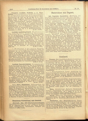 Verordnungs-Blatt für Eisenbahnen und Schiffahrt: Veröffentlichungen in Tarif- und Transport-Angelegenheiten 19010817 Seite: 16