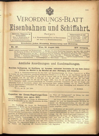 Verordnungs-Blatt für Eisenbahnen und Schiffahrt: Veröffentlichungen in Tarif- und Transport-Angelegenheiten 19010820 Seite: 1