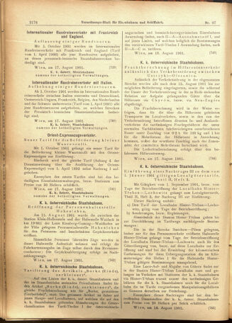 Verordnungs-Blatt für Eisenbahnen und Schiffahrt: Veröffentlichungen in Tarif- und Transport-Angelegenheiten 19010820 Seite: 16