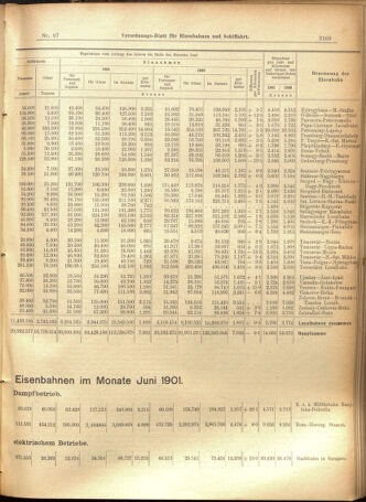 Verordnungs-Blatt für Eisenbahnen und Schiffahrt: Veröffentlichungen in Tarif- und Transport-Angelegenheiten 19010820 Seite: 9