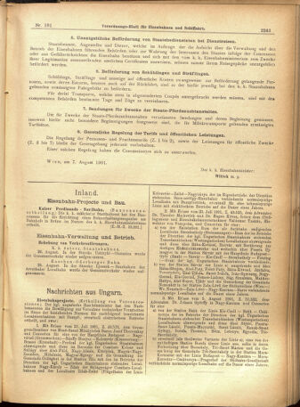 Verordnungs-Blatt für Eisenbahnen und Schiffahrt: Veröffentlichungen in Tarif- und Transport-Angelegenheiten 19010829 Seite: 11