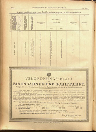 Verordnungs-Blatt für Eisenbahnen und Schiffahrt: Veröffentlichungen in Tarif- und Transport-Angelegenheiten 19010831 Seite: 20