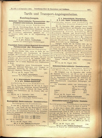 Verordnungs-Blatt für Eisenbahnen und Schiffahrt: Veröffentlichungen in Tarif- und Transport-Angelegenheiten 19010903 Seite: 5