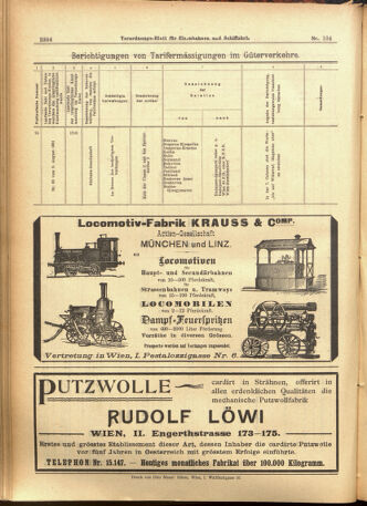 Verordnungs-Blatt für Eisenbahnen und Schiffahrt: Veröffentlichungen in Tarif- und Transport-Angelegenheiten 19010905 Seite: 16