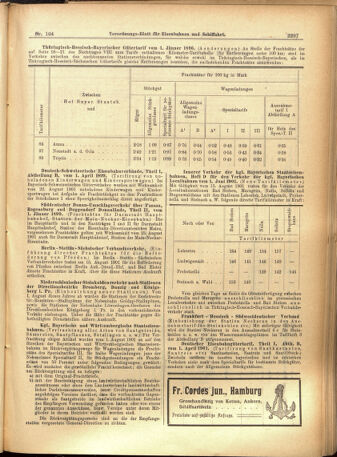 Verordnungs-Blatt für Eisenbahnen und Schiffahrt: Veröffentlichungen in Tarif- und Transport-Angelegenheiten 19010905 Seite: 9