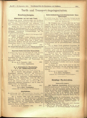 Verordnungs-Blatt für Eisenbahnen und Schiffahrt: Veröffentlichungen in Tarif- und Transport-Angelegenheiten 19010912 Seite: 11