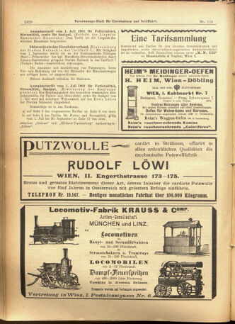 Verordnungs-Blatt für Eisenbahnen und Schiffahrt: Veröffentlichungen in Tarif- und Transport-Angelegenheiten 19010919 Seite: 12