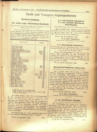 Verordnungs-Blatt für Eisenbahnen und Schiffahrt: Veröffentlichungen in Tarif- und Transport-Angelegenheiten 19010924 Seite: 5