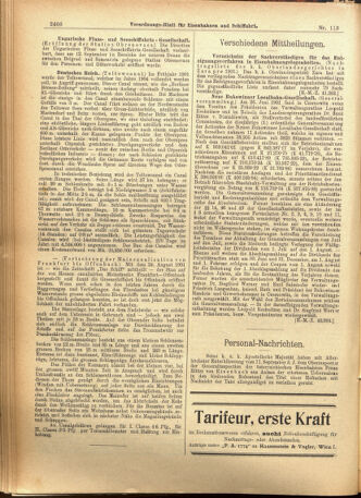 Verordnungs-Blatt für Eisenbahnen und Schiffahrt: Veröffentlichungen in Tarif- und Transport-Angelegenheiten 19010926 Seite: 12