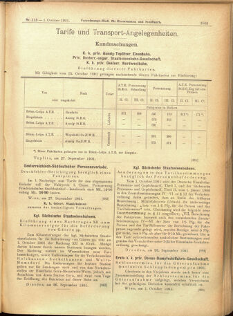 Verordnungs-Blatt für Eisenbahnen und Schiffahrt: Veröffentlichungen in Tarif- und Transport-Angelegenheiten 19011001 Seite: 11