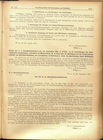 Verordnungs-Blatt für Eisenbahnen und Schiffahrt: Veröffentlichungen in Tarif- und Transport-Angelegenheiten 19011001 Seite: 7