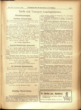 Verordnungs-Blatt für Eisenbahnen und Schiffahrt: Veröffentlichungen in Tarif- und Transport-Angelegenheiten 19011003 Seite: 15