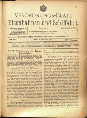 Verordnungs-Blatt für Eisenbahnen und Schiffahrt: Veröffentlichungen in Tarif- und Transport-Angelegenheiten 19011012 Seite: 1