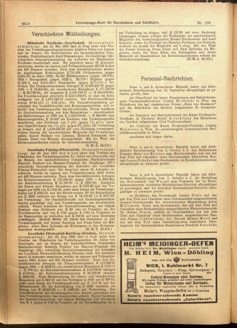 Verordnungs-Blatt für Eisenbahnen und Schiffahrt: Veröffentlichungen in Tarif- und Transport-Angelegenheiten 19011012 Seite: 10