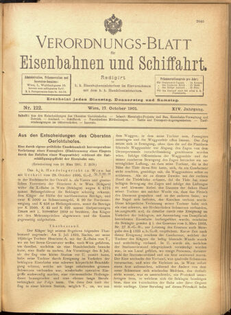 Verordnungs-Blatt für Eisenbahnen und Schiffahrt: Veröffentlichungen in Tarif- und Transport-Angelegenheiten 19011017 Seite: 1