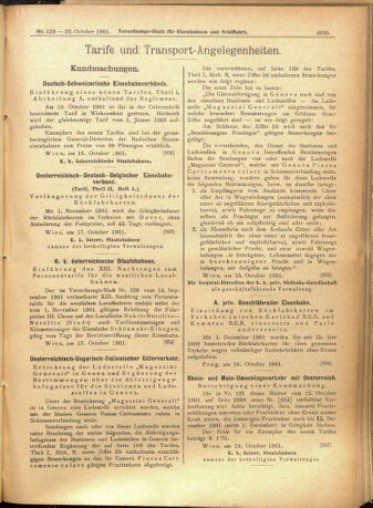 Verordnungs-Blatt für Eisenbahnen und Schiffahrt: Veröffentlichungen in Tarif- und Transport-Angelegenheiten 19011022 Seite: 11