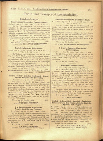 Verordnungs-Blatt für Eisenbahnen und Schiffahrt: Veröffentlichungen in Tarif- und Transport-Angelegenheiten 19011024 Seite: 5