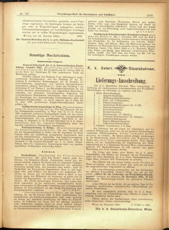 Verordnungs-Blatt für Eisenbahnen und Schiffahrt: Veröffentlichungen in Tarif- und Transport-Angelegenheiten 19011029 Seite: 11