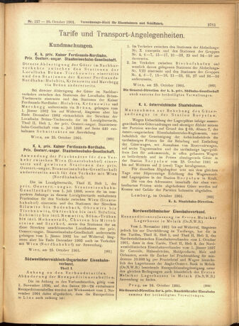 Verordnungs-Blatt für Eisenbahnen und Schiffahrt: Veröffentlichungen in Tarif- und Transport-Angelegenheiten 19011029 Seite: 9