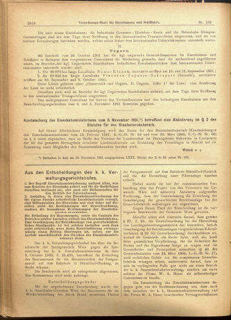 Verordnungs-Blatt für Eisenbahnen und Schiffahrt: Veröffentlichungen in Tarif- und Transport-Angelegenheiten 19011114 Seite: 2