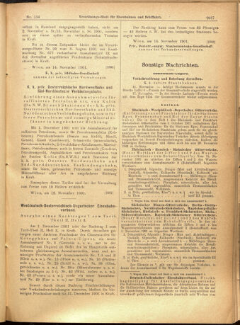 Verordnungs-Blatt für Eisenbahnen und Schiffahrt: Veröffentlichungen in Tarif- und Transport-Angelegenheiten 19011119 Seite: 27