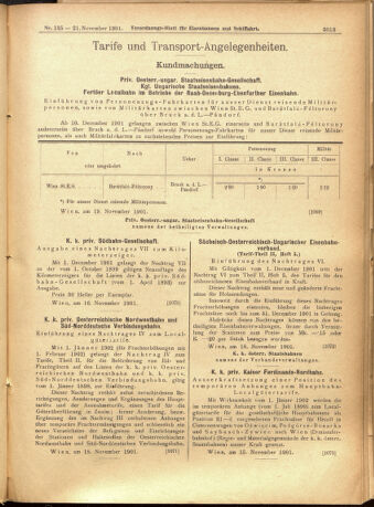 Verordnungs-Blatt für Eisenbahnen und Schiffahrt: Veröffentlichungen in Tarif- und Transport-Angelegenheiten 19011121 Seite: 21