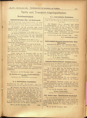 Verordnungs-Blatt für Eisenbahnen und Schiffahrt: Veröffentlichungen in Tarif- und Transport-Angelegenheiten 19011126 Seite: 9