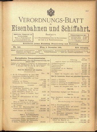 Verordnungs-Blatt für Eisenbahnen und Schiffahrt: Veröffentlichungen in Tarif- und Transport-Angelegenheiten 19011205 Seite: 1