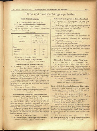 Verordnungs-Blatt für Eisenbahnen und Schiffahrt: Veröffentlichungen in Tarif- und Transport-Angelegenheiten 19011207 Seite: 17