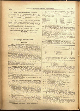 Verordnungs-Blatt für Eisenbahnen und Schiffahrt: Veröffentlichungen in Tarif- und Transport-Angelegenheiten 19011207 Seite: 18