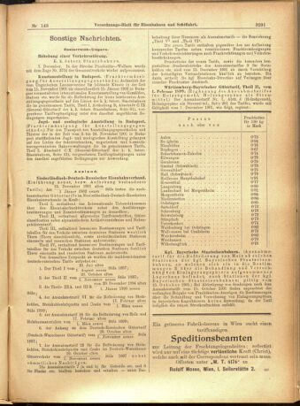 Verordnungs-Blatt für Eisenbahnen und Schiffahrt: Veröffentlichungen in Tarif- und Transport-Angelegenheiten 19011210 Seite: 11