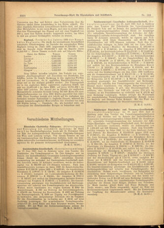 Verordnungs-Blatt für Eisenbahnen und Schiffahrt: Veröffentlichungen in Tarif- und Transport-Angelegenheiten 19011212 Seite: 8