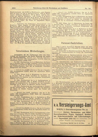 Verordnungs-Blatt für Eisenbahnen und Schiffahrt: Veröffentlichungen in Tarif- und Transport-Angelegenheiten 19011214 Seite: 8