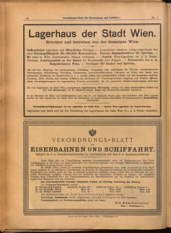 Verordnungs-Blatt für Eisenbahnen und Schiffahrt: Veröffentlichungen in Tarif- und Transport-Angelegenheiten 19020104 Seite: 48