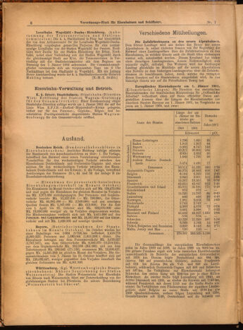 Verordnungs-Blatt für Eisenbahnen und Schiffahrt: Veröffentlichungen in Tarif- und Transport-Angelegenheiten 19020104 Seite: 6